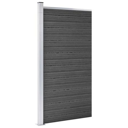 Vidaxl Staketpanel Wpc 95x186 Cm Svart Svart