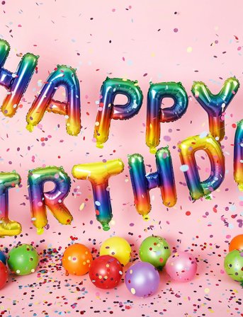 IPK Happy Birthday Letter Foil Balloon Rainbow - Multi/patterned - 0