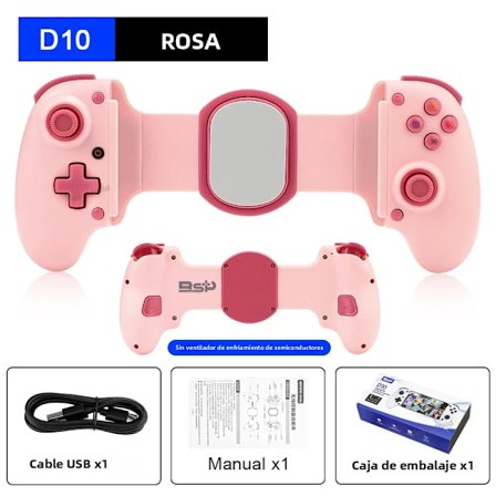 D10 Rosa D10 D10S Trådløs Spillkontroller for Switch, Android, iOS, Nettbrett, Kompatibel med Xbox, Multifunksjonell Streaming Gamepad, Svart, Hvit
