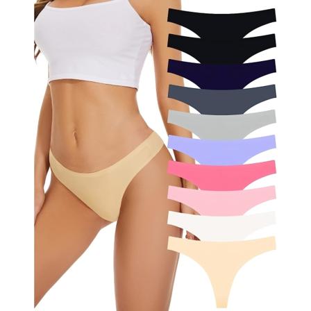 Sömlösa trossar för kvinnor No Show Trossar Nylon Stretch Multicolor-10 Pack S