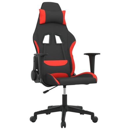 Vidaxl Gamingstol Med Massage Svart Och Röd Tyg Röd