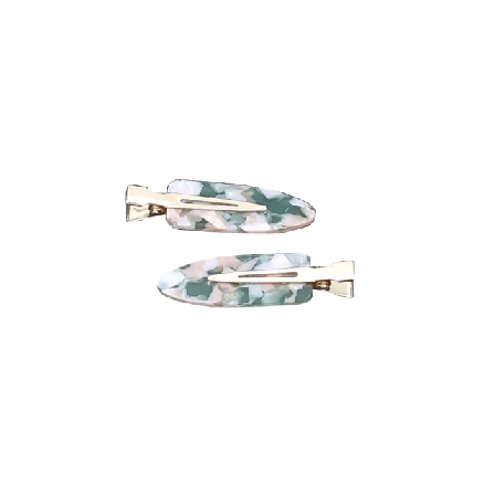 Complement 2 Pack Styling-spännen Marble Accessoarer & tillbehör Dam Grön