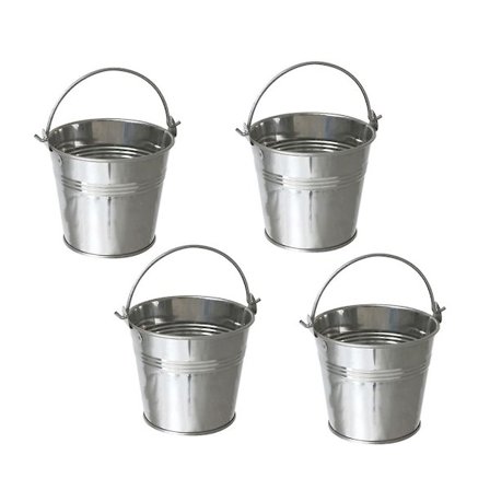 12 stk. Mini Tinnfat Metallbøtte Ising Pommes Frites Tinnbøtte