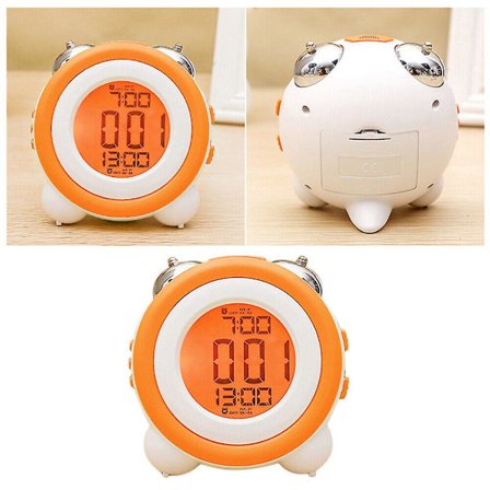Orange Lys Børn Bliv i Sengen Ur Elektronisk Alarm Stereo Høj Simpel Mute