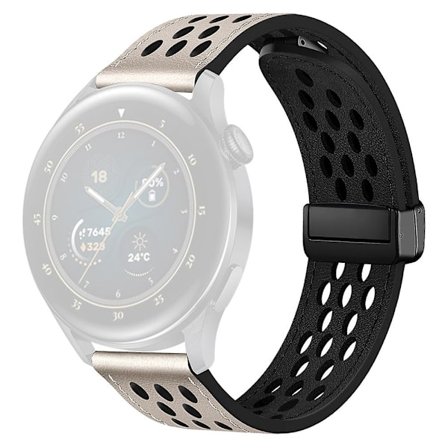 För Huawei Watch GT 3 42mm/ GT 3 Pro 20mm PU Läderrem Hål Design Klockarmband