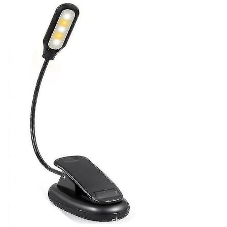 Reading Light Usb Rechargeable And Flexible 1w 5 Led Clip, 3 Bright Modes