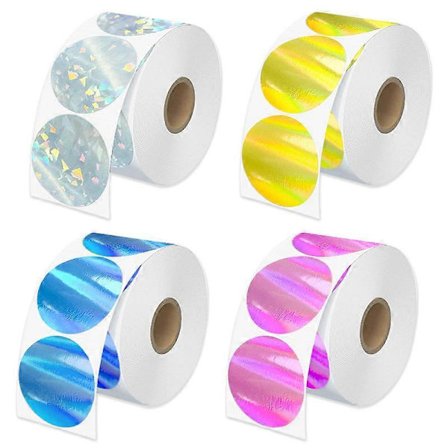 Laser runde forseglingsetiketter matt sølv termisk vanntett trykk lim