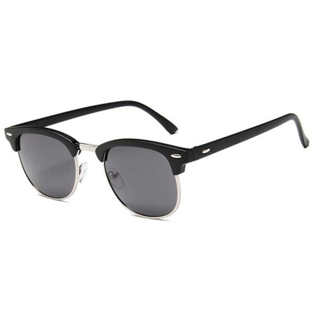 Matt Black Clubmaster solbriller sort glas