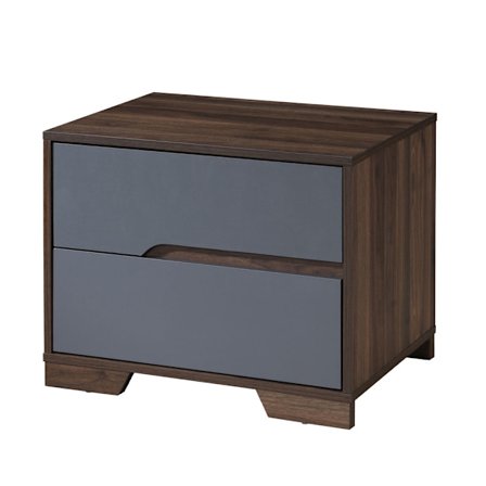 Grooves Yöpöytä 2 Laatikossa Pähkinänharmaa 60X45X47Cm