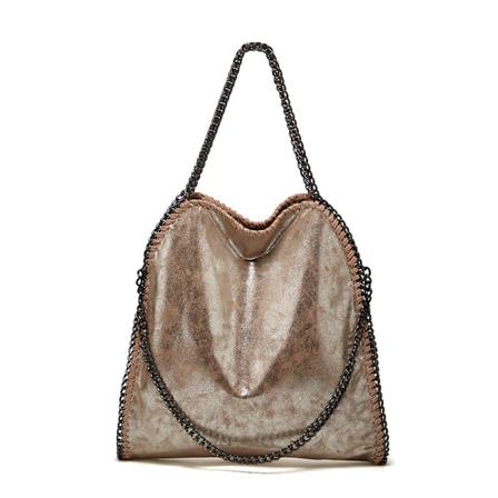 Skuldertaske til kvinder - Luksus håndtaske med kæde - Blød taske - Crossbody taske - Damehåndtaske pale pinkish gray