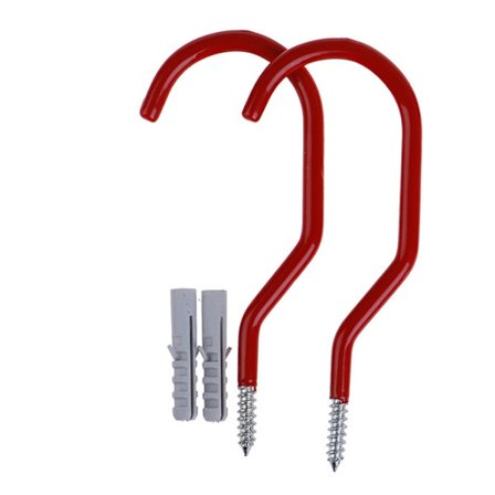 Garage doppad krokar cykelkrokar väggkrokar förvaringskrokar cykel metallkrokar (röd)