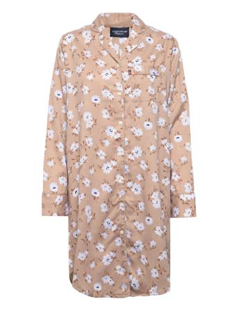 Avery Lyocell Printed Flower Nightshirt Nattøj Brun Lexington Home