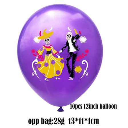 2-PACK Mexikansk Day of the Dead Animal Skull Ballong Flagga Flagga Day of the Dead Dekorationstillbehör för Halloweenfest