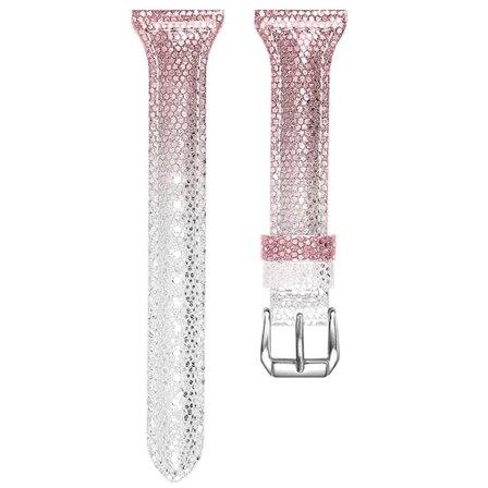 Amazfit GTR 42mm / Bip S gradientfärgad klockarmband i koskinn - Silver / Rosa