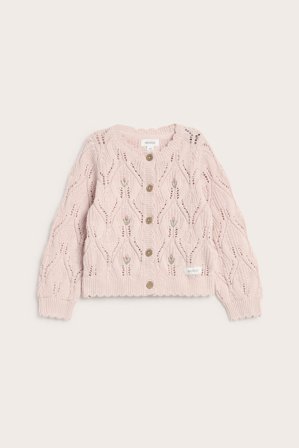 Newbie | Cardigan med broderte blomster | Lyserosa