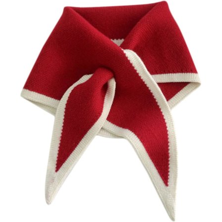 Stickad triangelscarf, höstscarf, vinterscarf, damhalsduk, vintersjal varm scarf, röd 80-100cm