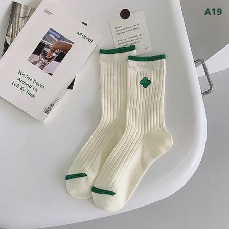 1Par Damsportstrumpor Stripe Enkelt Mode Bomull Andas A19