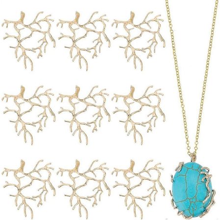 10 stk. Grenformede Emner Klo Anheng Innstillinger Håndlagde Klo Anheng Brett Bezel Anheng Brett Metall Anheng for DIY Håndverk Halskjede 