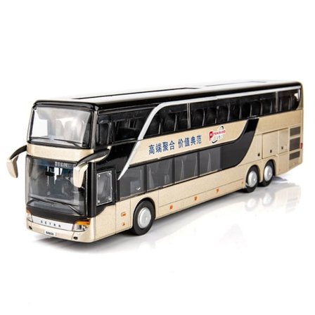 Alu Bus Model Dobbelt Sightseeing Bus GULD