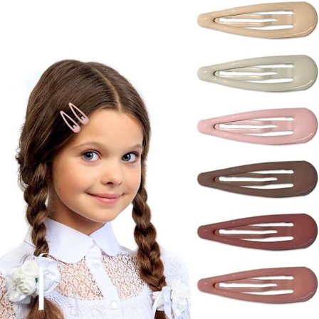ING Hårnål 12 Stykker 5cm Hårtilbehør Hårklemme Piger Hårnål Slikfarve Børnehårklemmer Flad Klo Klemme til Tykt og Tyndt Hår