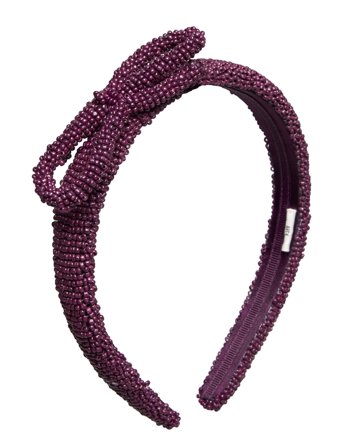 Becksöndergaard Bow Slim Beaded Hairbrace - Purple - ONE SIZE