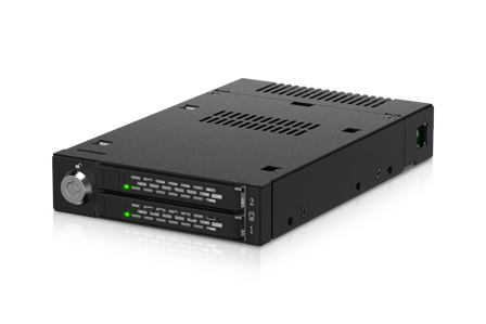 ICY DOCK 2x M.2 NVMe to 1x 3.5" bay mobile rack metal keylock SAS