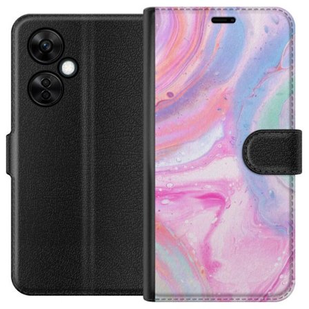 Kompatibelt Plånboksfodral till OnePlus OnePlus Nord CE 3 Lite Abstrakt pastellfärgad marmorkonst med flytande akryleffekt i rosa, blått och grönt