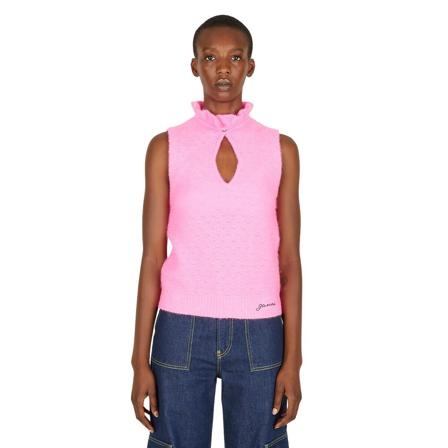 Ganni Sleeveless Tops rosa, Dam, Dam, Storlek: M