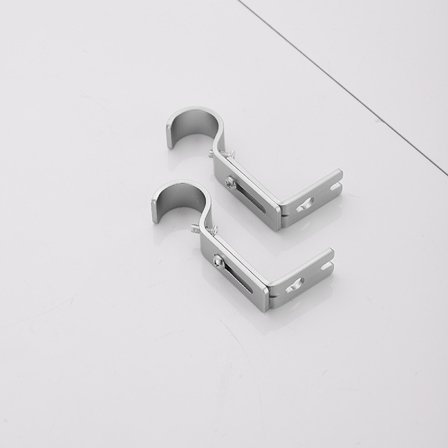Justerbar veggmontert gardinstangbrakett, sett med 2, nikkel