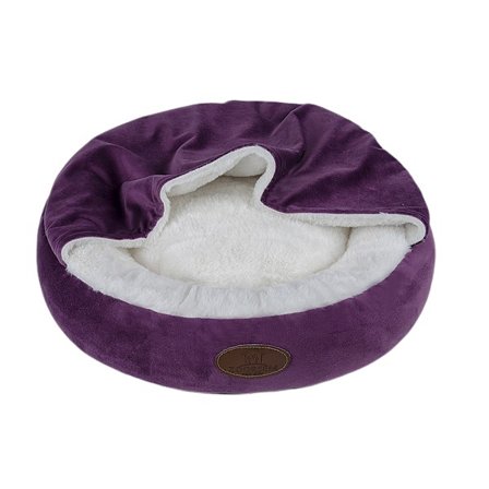 Super blød fleece hund seng - Vaskbar kæledyr hus hule seng til små til mellemstore hunde katte vandtæt overflade bund hund seng katteseng (Medium)
