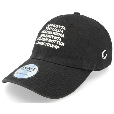 Pippi Långstrump - Svart unconstructed Keps - Pippilotta Stacked Black Dad Cap @ Hatstore
