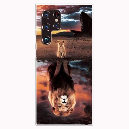 Målat Transparent Case -fodral För Samaung Galaxy S22 Ultra 5g