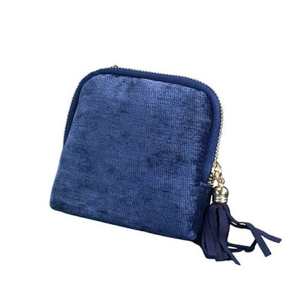 Fukttålig Smyckesorganisatör Väska Med Tofsar Flera Lager Halsband Armband Förvaringsbehållare för Kvinnor Ljusblå[HK]