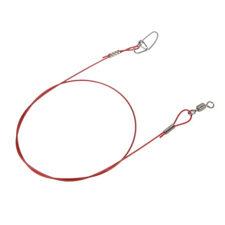 Fiskewire Line Leash Anti Bite Stål Fiskewire Stål Wire Leader med Rullende SwivelRød