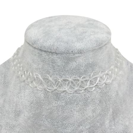Pakke med 2 Choker Halskæder / Halsbånd - One Size Sort og Hvid Box Rød One Size