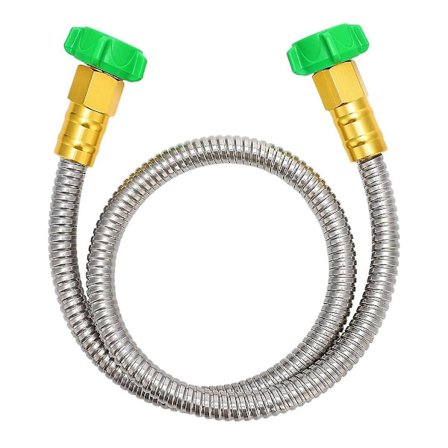 Kort haveslange, metal lækagesikker lederslange, 304 rustfrit stål fleksibel slange til udendørs havevanding 0,9 m