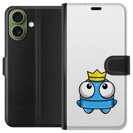 Kompatibel Tegnebogsetui til Apple Apple iPhone 17 Blå tegnet figur med krone og store øjne i legende kongelig stil