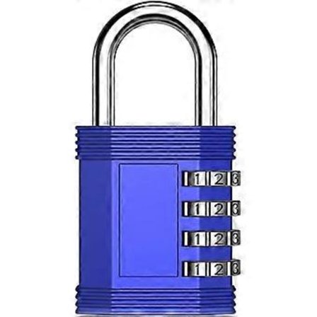 Kombinationslås, 4-siffrigt Vattentätt Utomhuslås för Skolans Gymskåp, Staket, Grind, Verktygslåda (Blå)