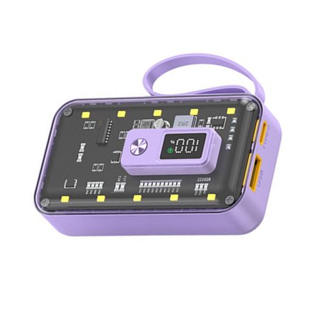 Gjennomsiktig batterideksel med intelligent enhetsgjenkjenning og sikkerhetsfunksjoner for oppbevaringsboks for 2x 21700 batterier