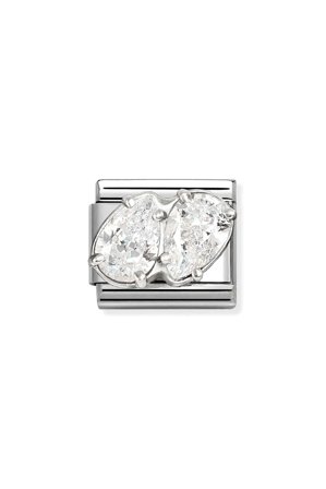 Classic cz & 925 Sterling Silver White Double Drops