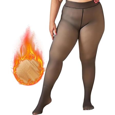Termisk for kvinner, termiske vinterstrømpebukser, elastiske gjennomsiktige leggings Tights i flere størrelser Varme fleece strømpebukser[HK]