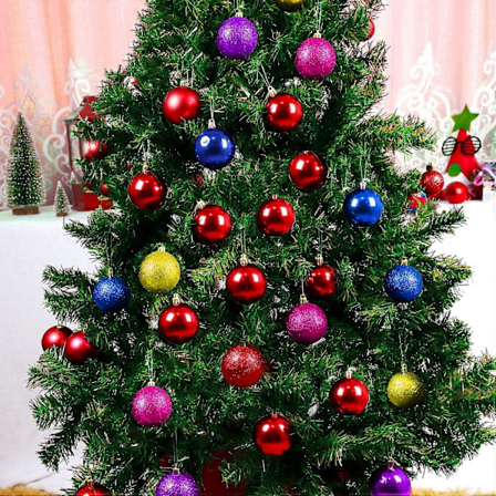 Joulupallot Kuusenkoristeet, Joulukuusen pallot, Joulukoristepallot, Matta- ja kiiltäväglitterikoristepallot, Juhlakoristepuu Ba