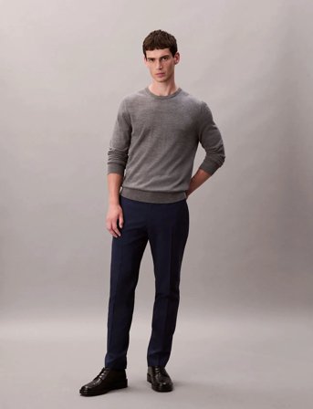 Calvin Klein Italian Wool Blend Slim Trouser - Navy - 48