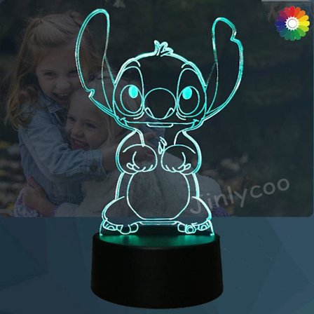 Lilo and Stitch Teddy Lamp 3D Visual Safe of Baby Smart Sens