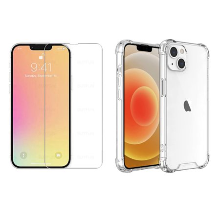 iPhone 13 Mini Stötdämpande Silikonskal med Skärmskydd