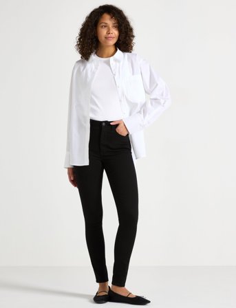 Lindex Trousers Denim Vera Stay Black - Black - 36