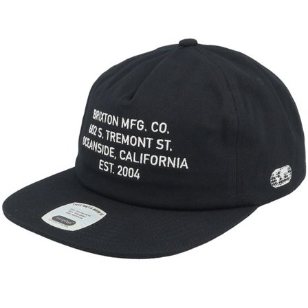 Brixton - Svart snapback Keps - Union Ii Netplus Medium Profile Black Snapback @ Hatstore