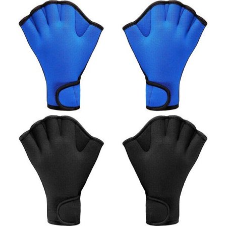 Nye 2 par svømmehansker Vann Svømmetrening Hansker Neoprenhansker Svømming Hud Fitness Vanntette Treningshansker M