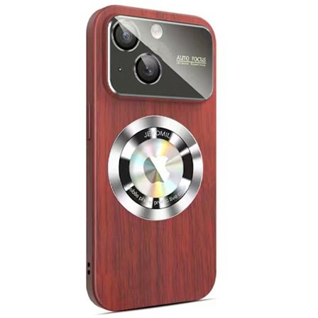 Trätexturerat Magsafe Trådlöst Laddningsskal kompatibelt med iPhone 13