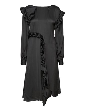 REMAIN Birger Christensen | Light Satin Draped Dress | 38
